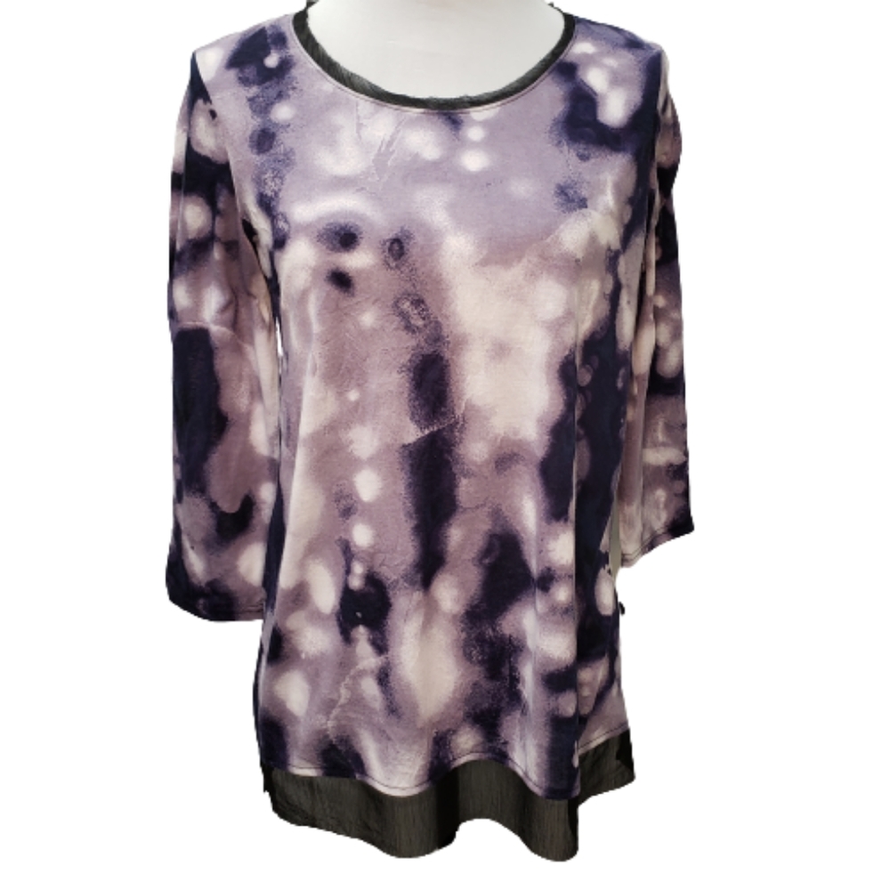 Simply Vera Purple Watercolor Scoop Neck Tunic